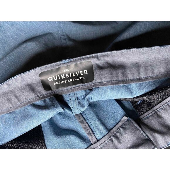 Quiksilver Amphibian Men 28 Blue Hybrid Swim Trunks Beach Board Shorts - Picture 5 of 9